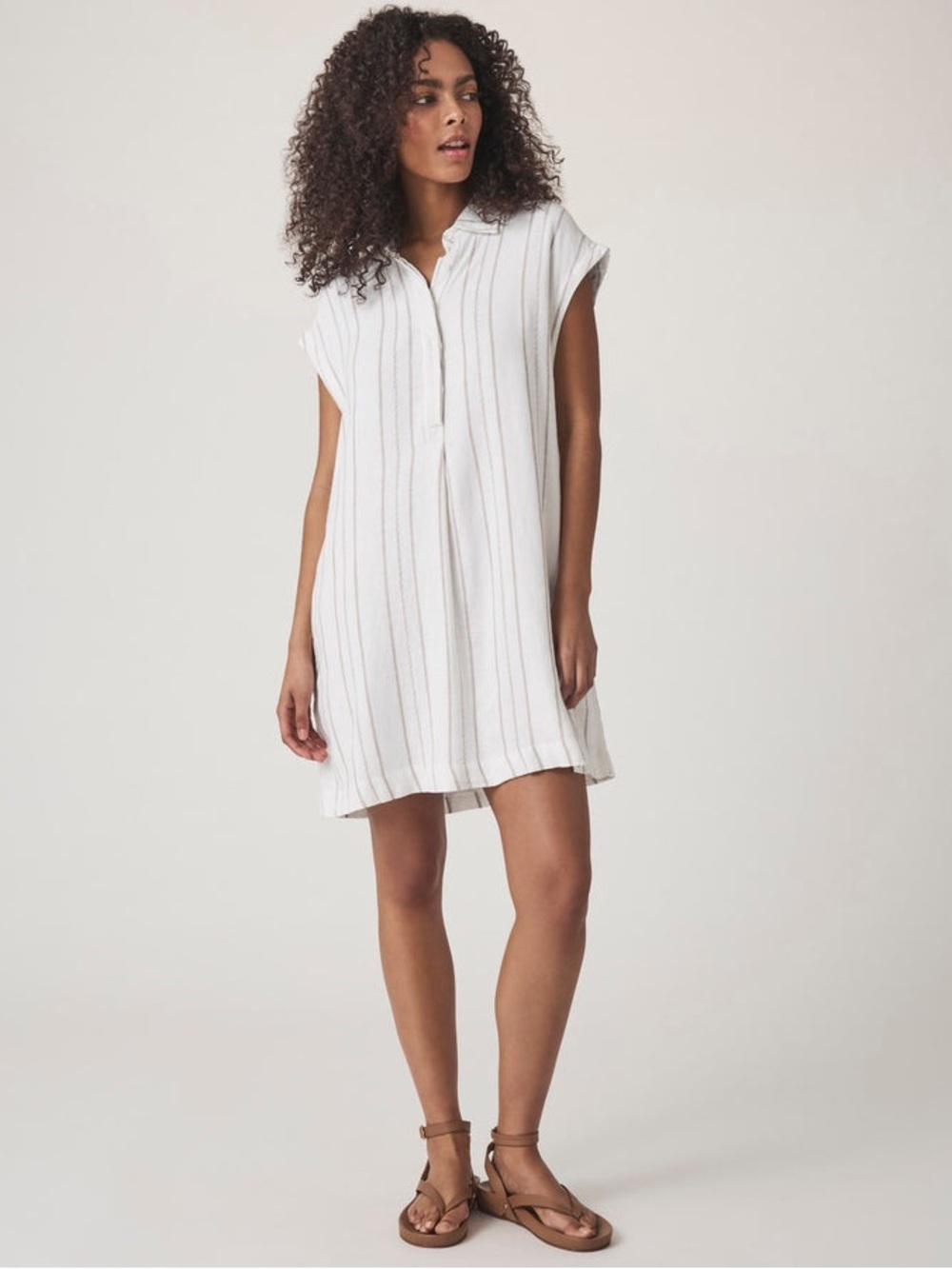 Splendid Wren Striped Linen Blend Mini Dress White